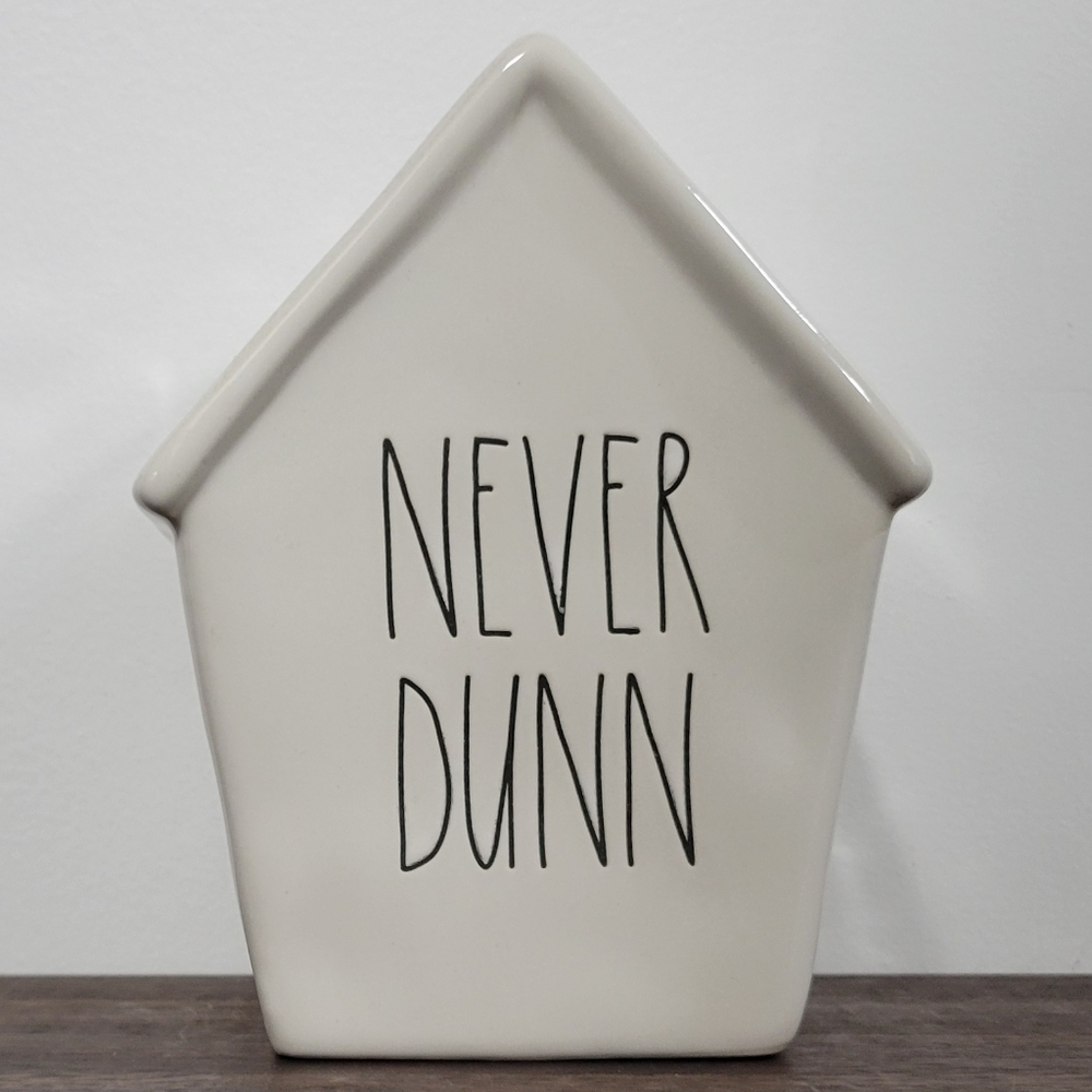Rae Dunn Never Dunn Ceramic Piggy Bank